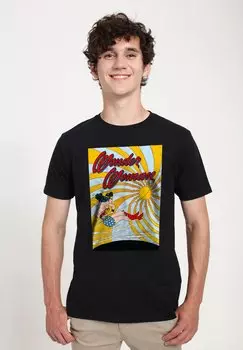 Футболка с принтом WOMAN FLYING Henry Tiger, черный