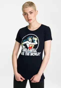 Футболка с принтом Wonder Woman LOGOSHIRT, цвет dunkelblau