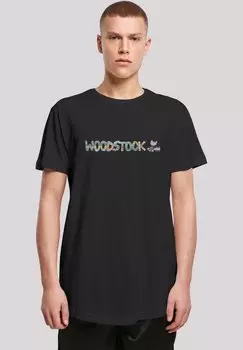 Футболка с принтом WOODSTOCK AZTEC LOGO F4NT4STIC, черный