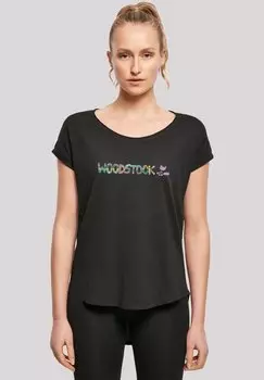Футболка с принтом WOODSTOCK AZTEC LOGO F4NT4STIC, черный