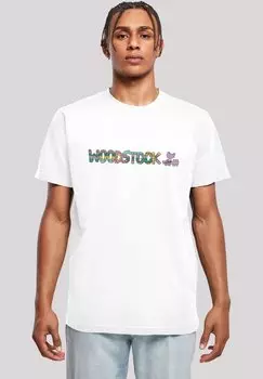 Футболка с принтом WOODSTOCK AZTEC LOGO F4NT4STIC, белый