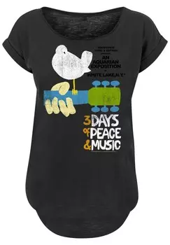 Футболка с принтом WOODSTOCK FESTIVAL POSTER F4NT4STIC, черный