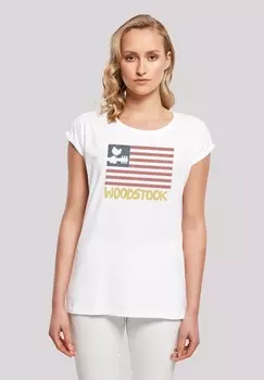 Футболка с принтом WOODSTOCK USA FLAG F4NT4STIC, белый