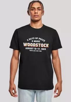 Футболка с принтом WOODSTOCK VARSITY F4NT4STIC, черный
