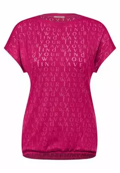 Футболка с принтом Wording Cecil, розовая