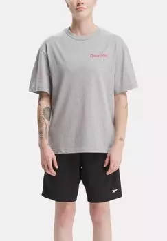 Футболка с принтом Work Ethic Reebok, серый