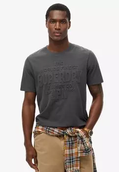 Футболка с принтом WORKWEAR EMBOSSED Superdry, черный