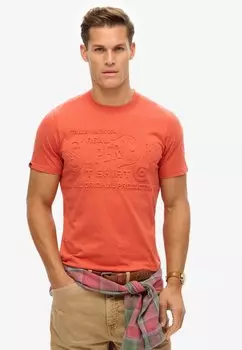 Футболка с принтом WORKWEAR EMBOSSED Superdry, оранжевый