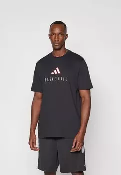 Футболка с принтом WORLDWIDE HOOPS LOGO GRAPHIC adidas Performance, черный