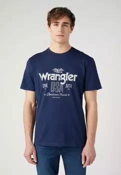 Футболка с принтом Wrangler, синий