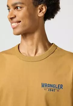 Футболка с принтом Wrangler, светло-коричневый