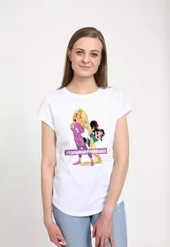 Футболка с принтом WRECK-IT RALPH 2 LONG HAIR RAPUNZEL VANELLOPE Henry Tiger, белый