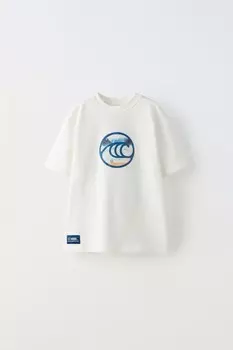 Футболка с принтом wsl ZARA, белый