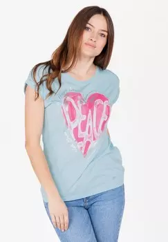 Футболка с принтом WT MOTTO ROUND Key Largo, светло-голубой