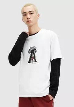Футболка с принтом WULFANE CREW AllSaints, белый