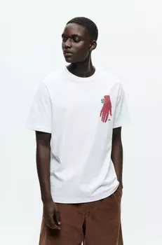 Футболка с принтом WWBOBBY WOOD WOOD, кремовый