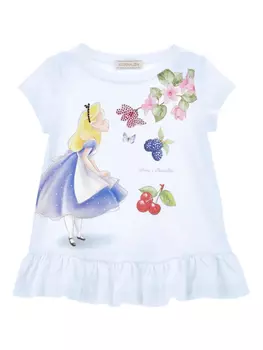 Футболка с принтом X Disney Alice Monnalisa, синий