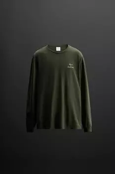 Футболка с принтом x helement ZARA, зеленый