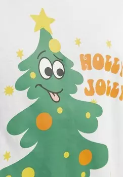 Футболка с принтом X-MAS RUNDHALS Jack & Jones, кремовый