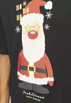 Футболка с принтом X-MAS RUNDHALS Jack & Jones, черный