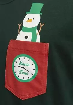 Футболка с принтом X-MAS RUNDHALSAUSSCHNITT Jack & Jones, темно-зеленый