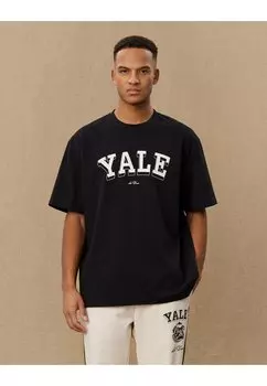 Футболка с принтом YALE COLLEGE UNISEX Les Deux, черный