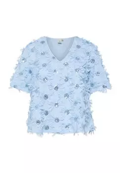 Футболка с принтом YASABELONE V NECK YAS, светло-голубой