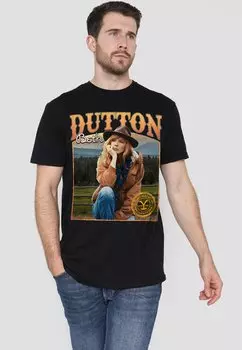 Футболка с принтом YELLOWSTONE BETH DUTTON THOUGHTS Cotton Soul, черный