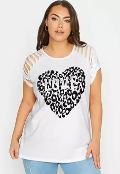 Футболка с принтом Yours Clothing, белый