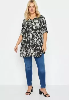 Футболка с принтом Yours Clothing, черная