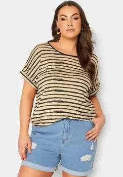 Футболка с принтом Yours Clothing, коричневый