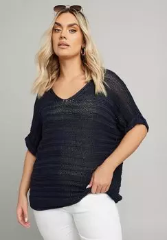 Футболка с принтом Yours Clothing, темно-синий