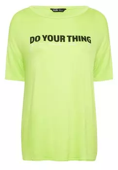 Футболка с принтом Yours Clothing, зеленый