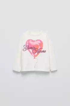 Футболка с принтом ZARA, экрю