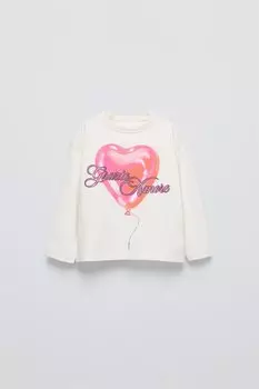 Футболка с принтом ZARA, экрю