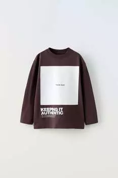 Футболка с принтом ZARA, баклажаны