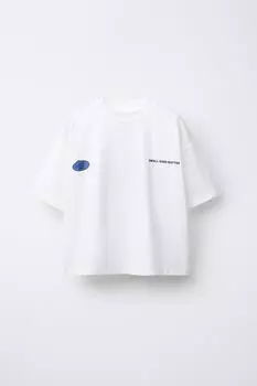 Футболка с принтом ZARA, белый