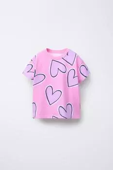 Футболка с принтом ZARA, цвет Light mauve