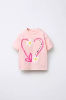 Футболка с принтом ZARA, цвет Light pink