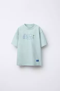 Футболка с принтом ZARA, цвет Sea green