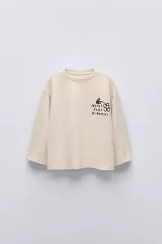 Футболка с принтом ZARA, цвет stone