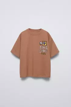 Футболка с принтом ZARA, цвет toffee