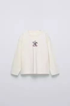 Футболка с принтом ZARA, розовый