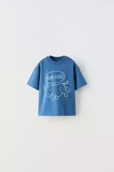 Футболка с принтом ZARA, синий