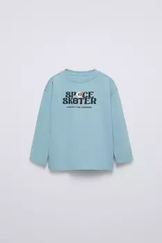 Футболка с принтом ZARA, синий
