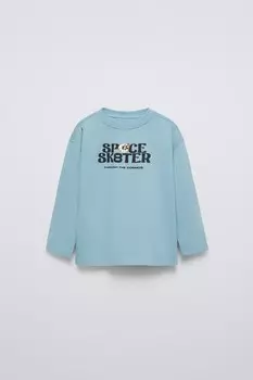 Футболка с принтом ZARA, синий