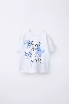 Футболка с принтом ZARA, синий