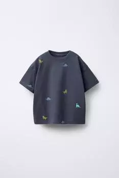 Футболка с принтом ZARA, синий