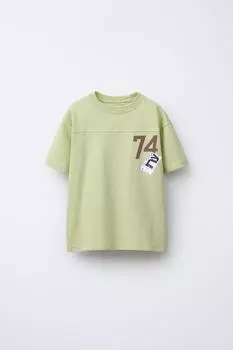 Футболка с принтом ZARA, светло-зеленый