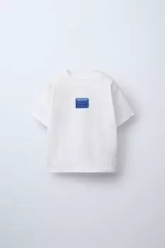 Футболка с принтом ZARA, устрично-белый